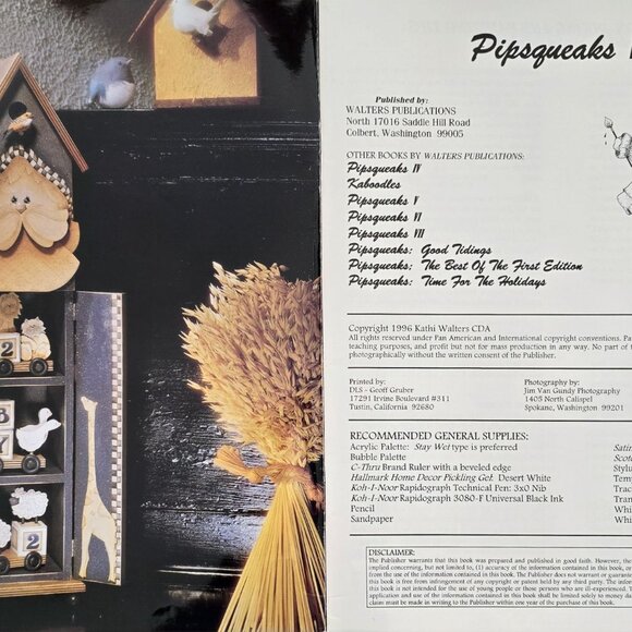 Pipsqueaks VIII Folk Art Instruction Painting Booklet By Kathy Walters 1996 - Picture 2 of 8